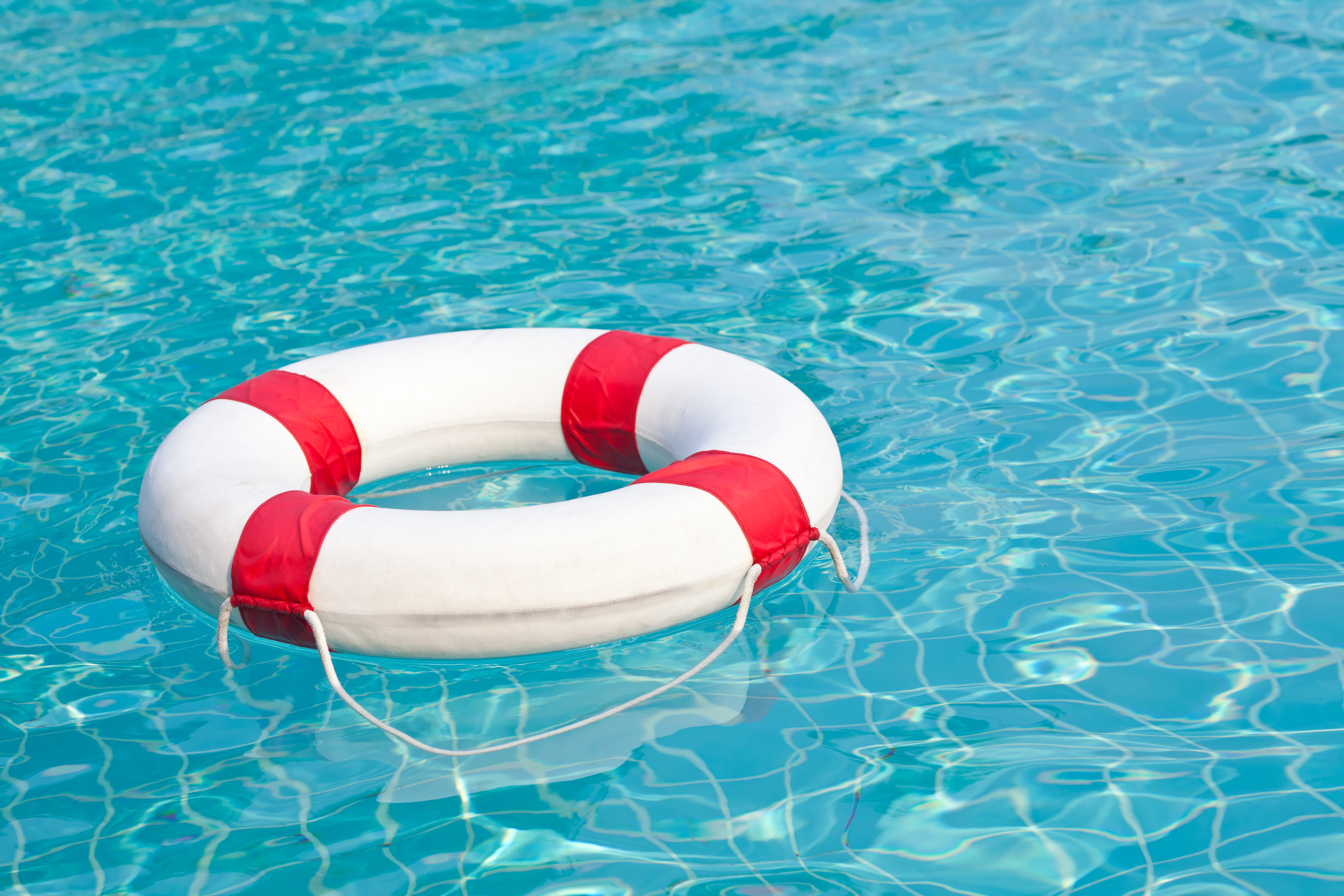 pool safety ring floating in pool